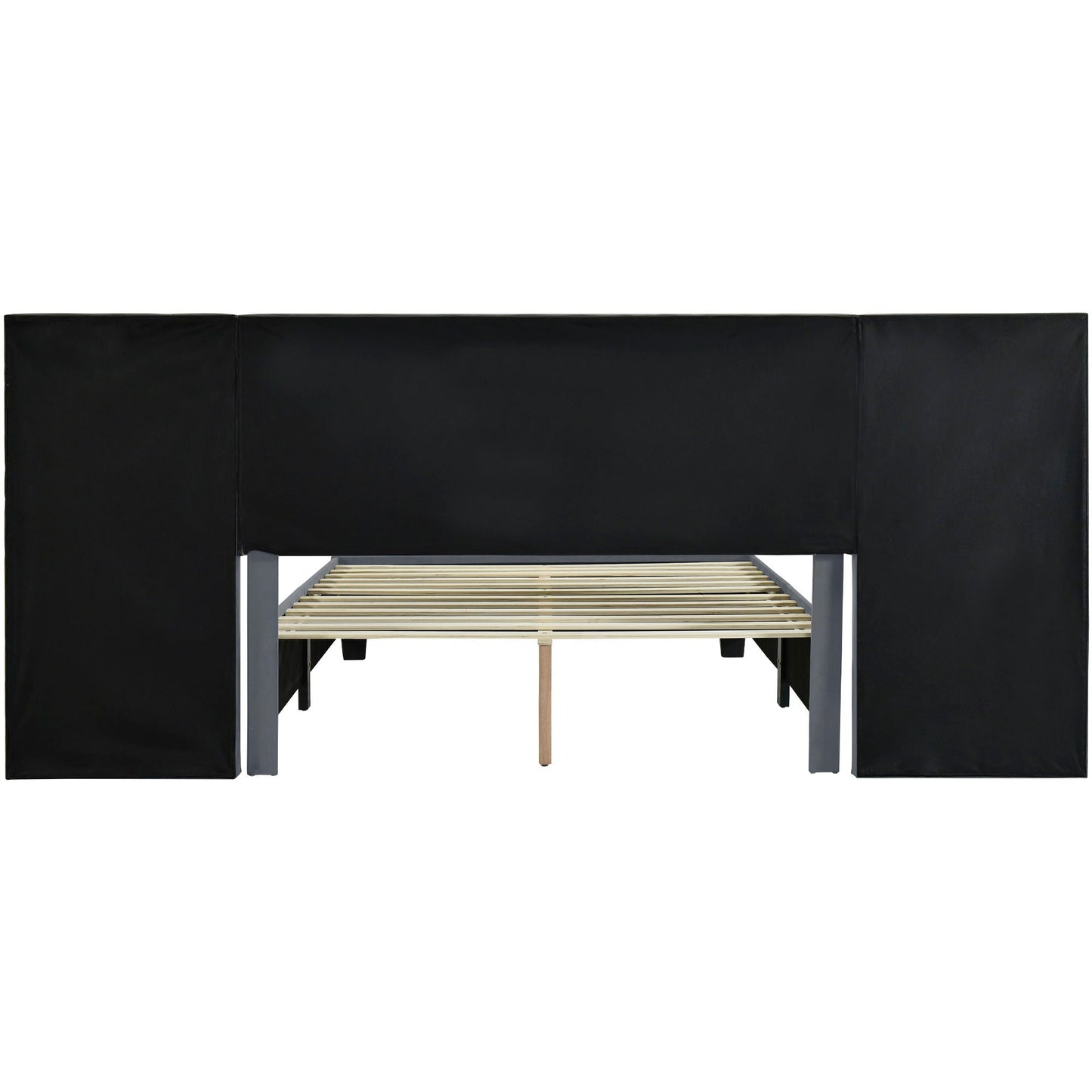Upholstered Platform Bed With Big Headboard