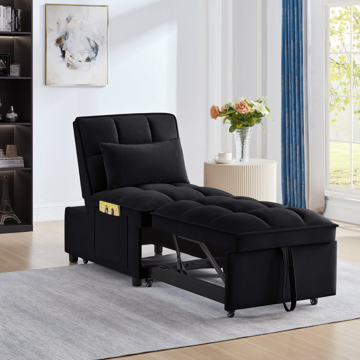 4 in1 Multi-Function Single Sofa Bed with Storage Pockets