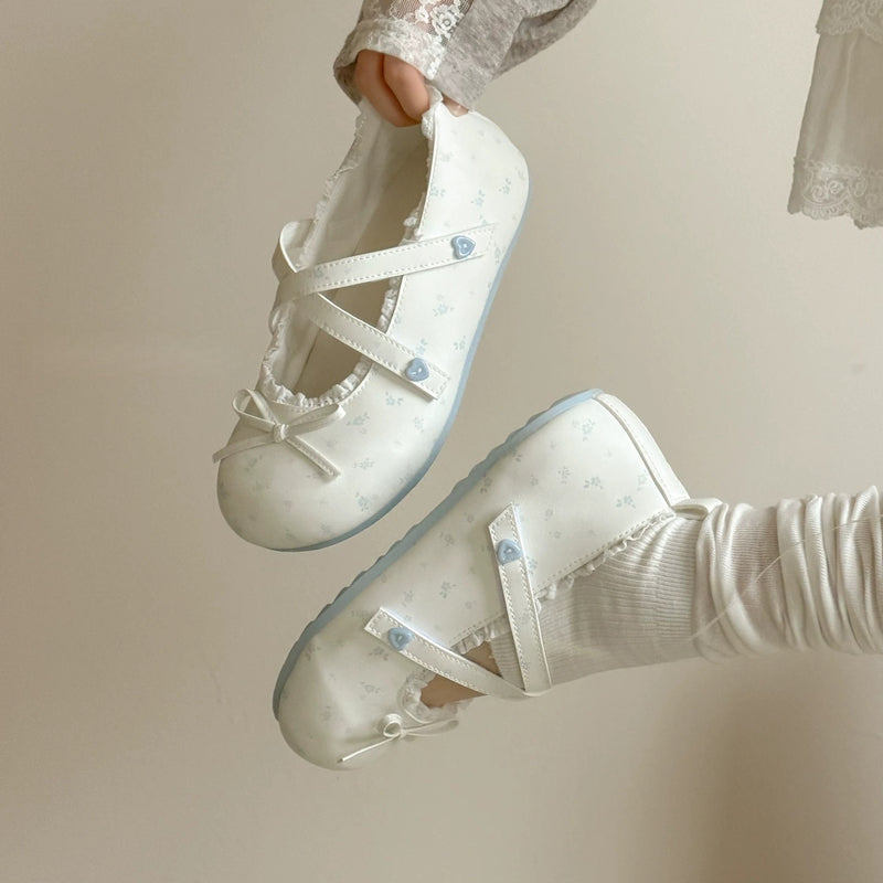 Flat Bottomed Shallow Mouth Single Shoe For Women 2026 New Summer Ballet Style Soft Sole Mary Jane Student Lace And Bean Shoes