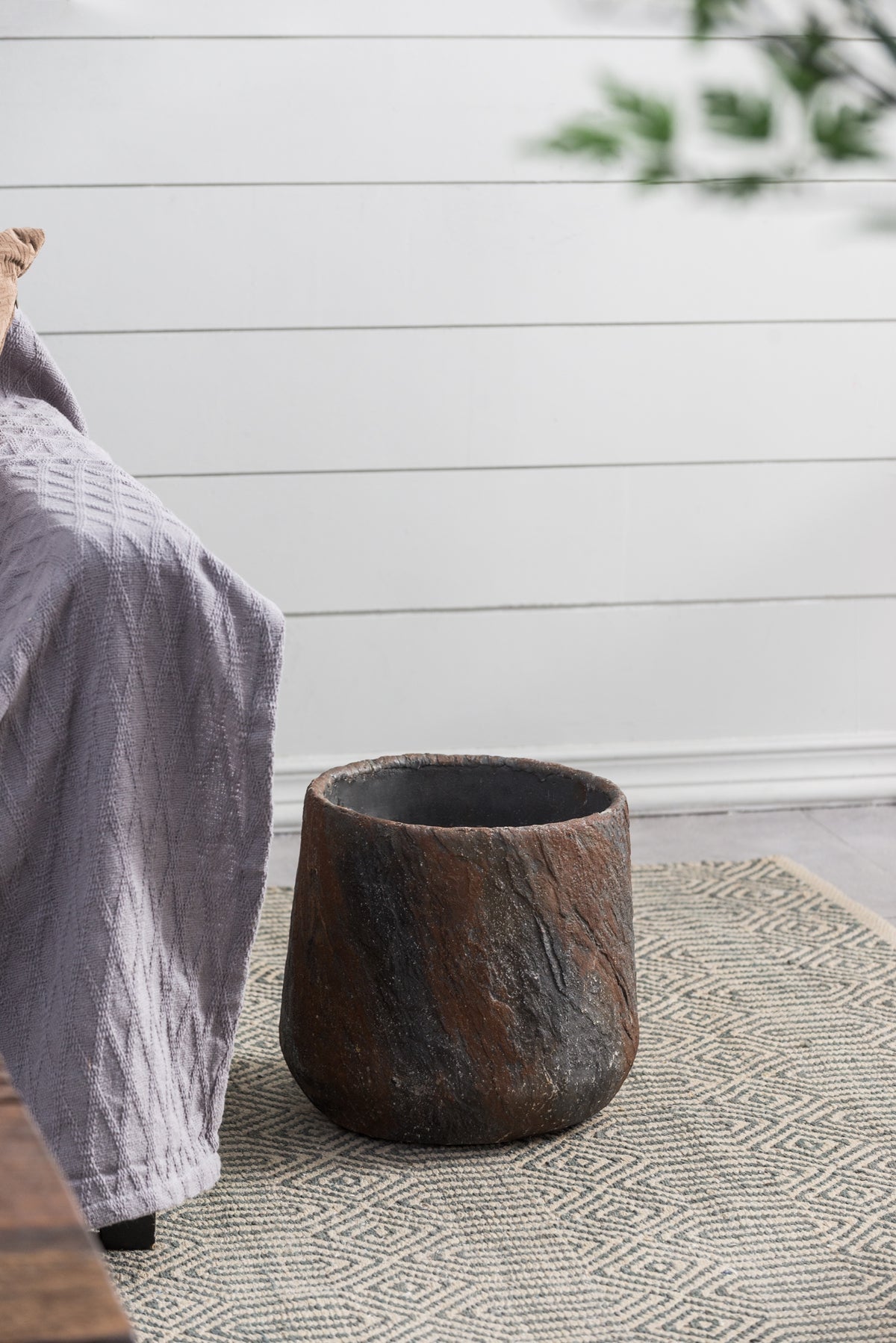 12.6x12.6x11.8" Cement Planter Small, Indoor Outdoor Garden Functional Decor