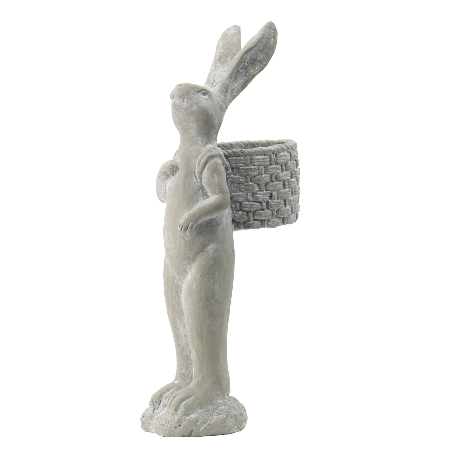 8.5x5.5x19.5" Tall Cement Rabbit Planter