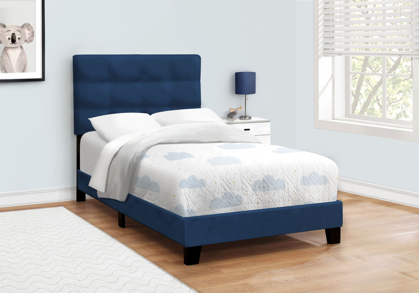 Transitional Upholstered Bed Frame