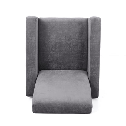 Bolt Upholstered Recliner Chair With Stainless Steel Base - Gray / Chrome