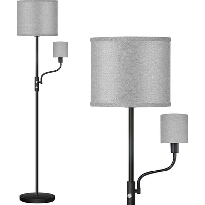 67.32In Mother Daughter Floor Lamp with Linen Shade 3200K Brightness 360¡ Adjustable Reading Light Modern Decoration Standing Lamp for Living Room Bed