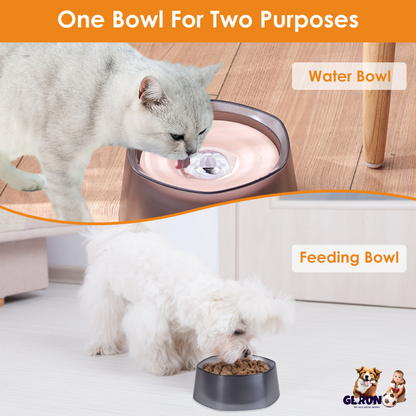 No Spill Dog Cat Water Bowl Spill Proof Slow Water Feeder 47.35oz Pet Water Dispenser Travel Dog Bowl for Dogs/Cats/Pets