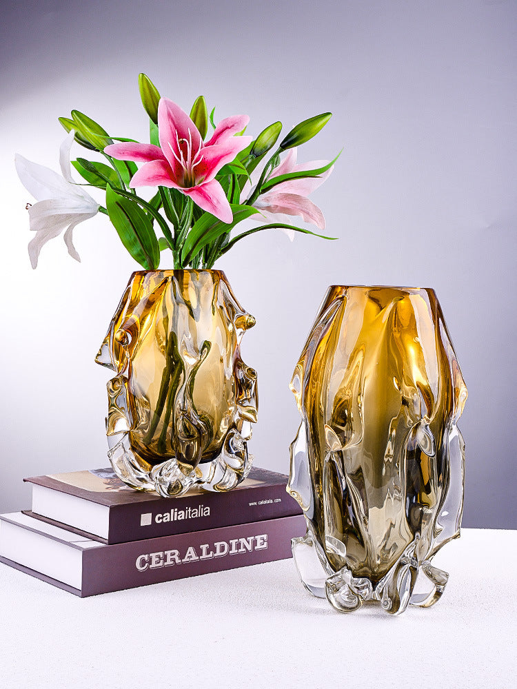 Creative Crystal Glass Vase Flower Arrangement Art Ornaments