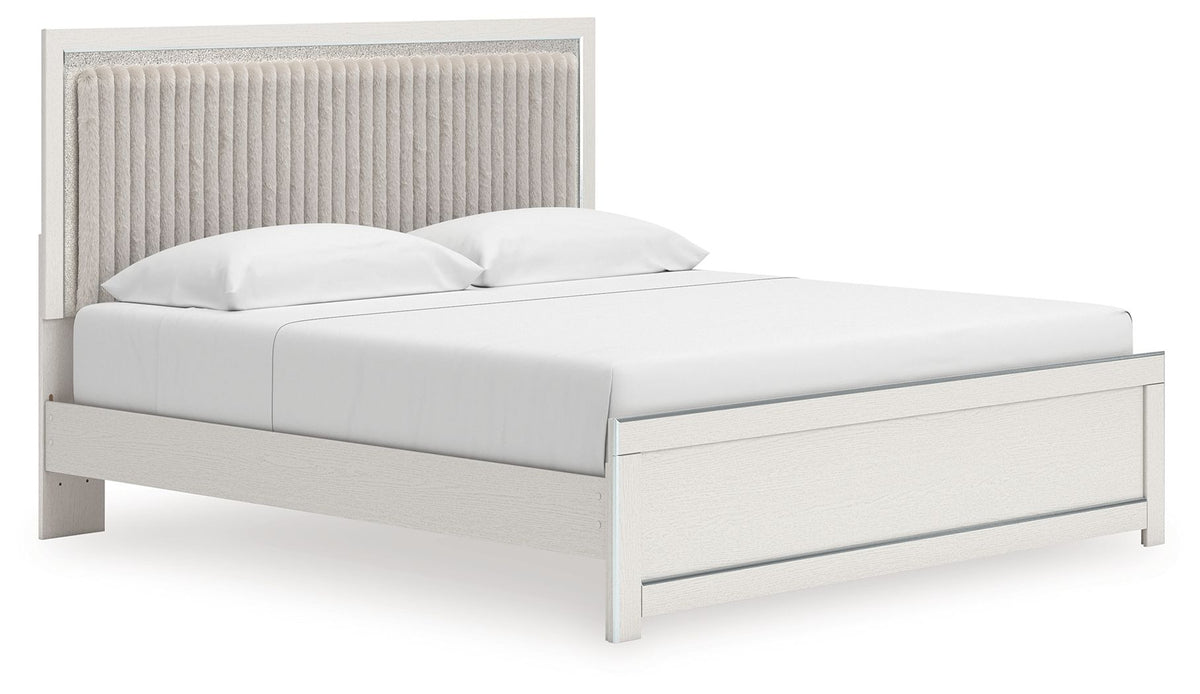 Zuraleus - Upholstered Panel Platform Bed With Roll Slats