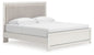 Zuraleus - Upholstered Panel Platform Bed With Roll Slats