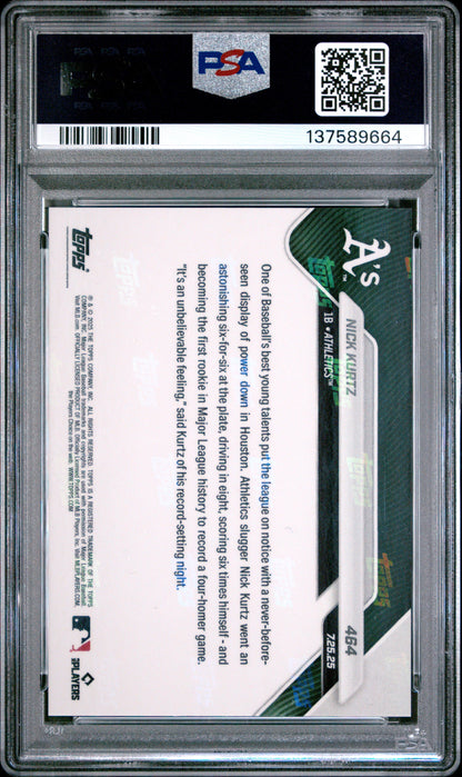Graded 2025 Topps Now Nick Kurtz #464 Rookie RC Baseball Card PSA 9 Mint