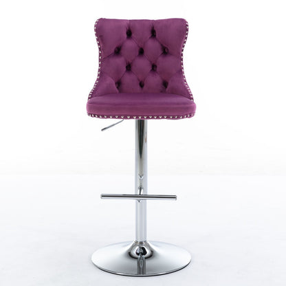 Swivel Adjustable Height Barstools Set of 2