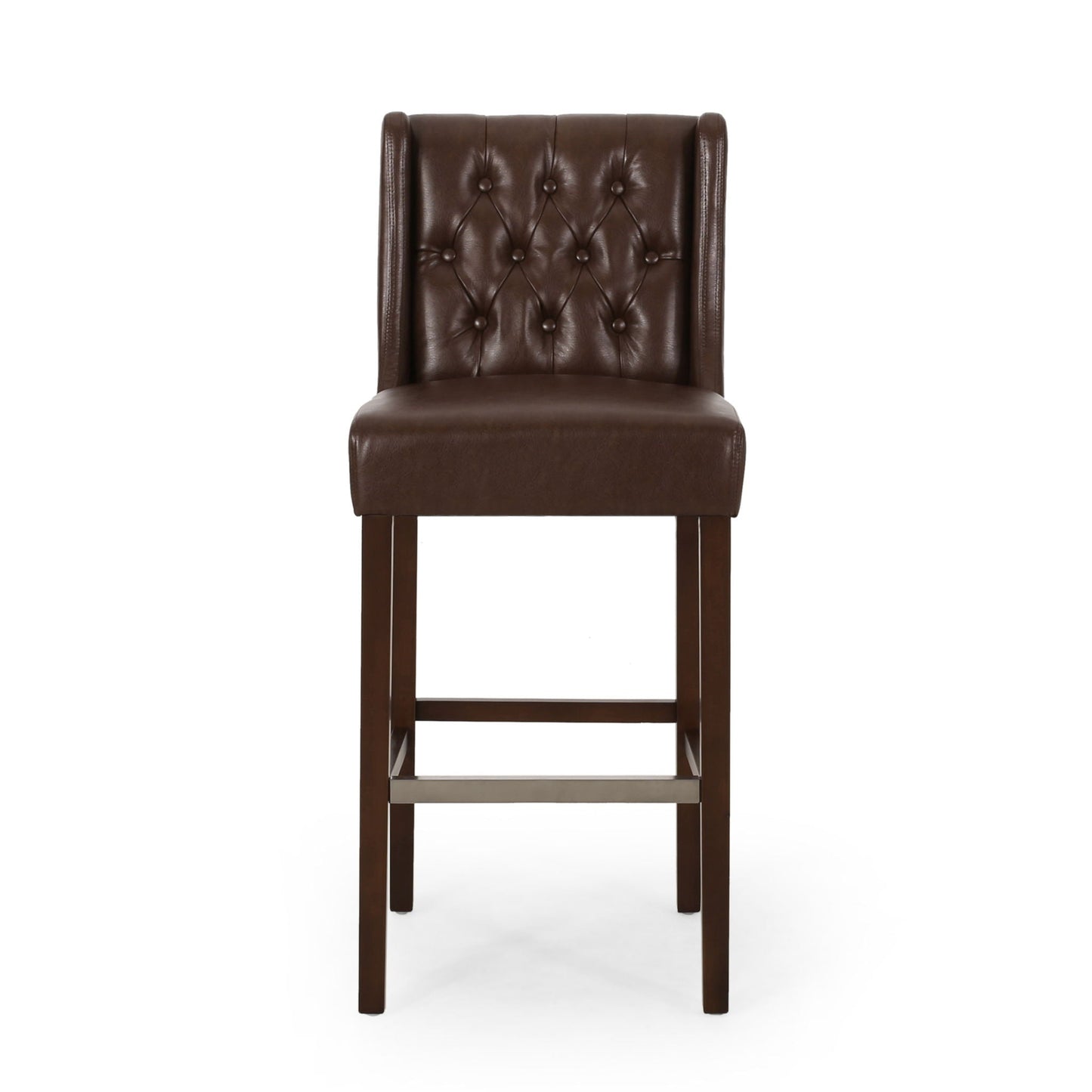 Solstara Upholstered Dining Barstool with Button Tufted and Wing Back