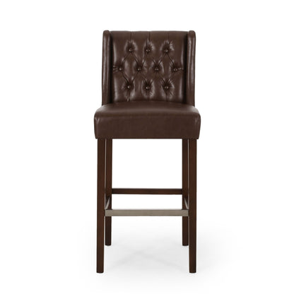 Solstara Upholstered Dining Barstool with Button Tufted and Wing Back