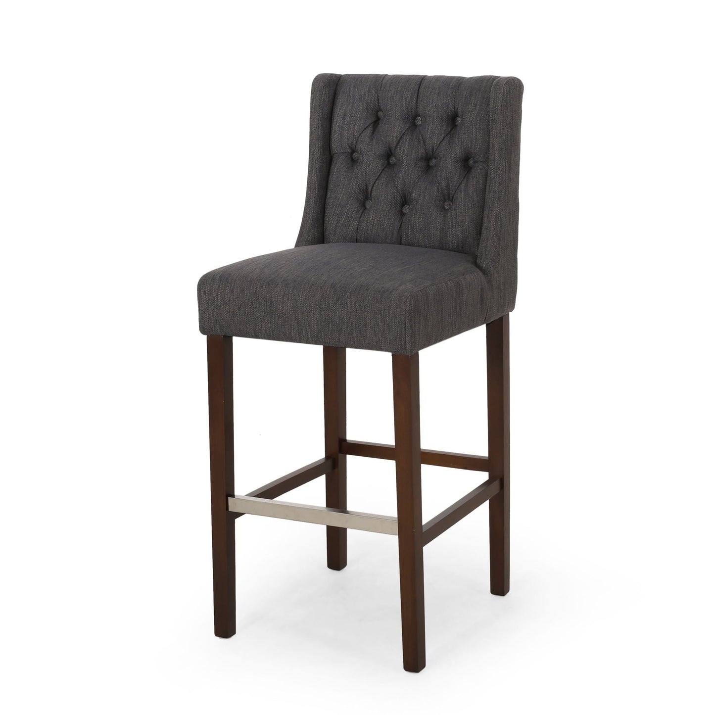 Solstara Upholstered Dining Barstool with Button Tufted and Wing Back