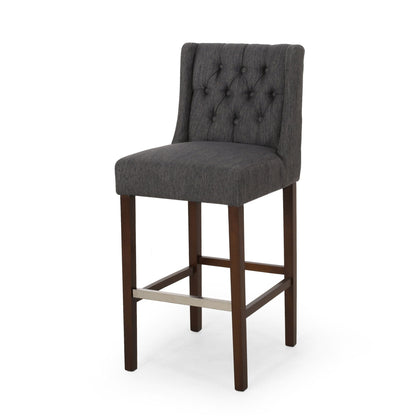 Solstara Upholstered Dining Barstool with Button Tufted and Wing Back