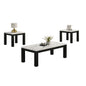 Modern 3 Piece Living Room Table Set With Faux Marble Top Wooden - Black / White