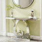 Modern Mirror Side Table with Double C-Shape Base
