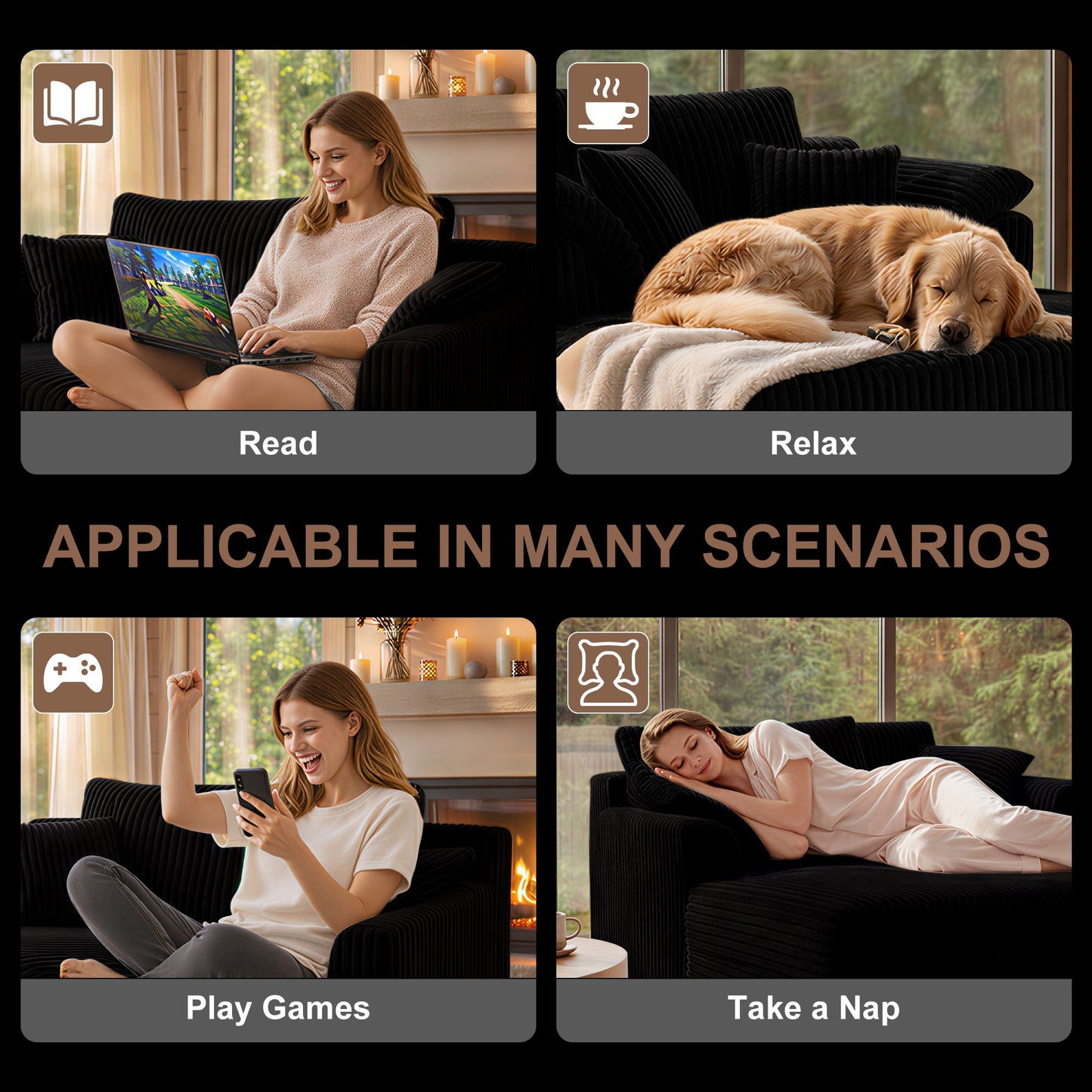 Chaise Lounge Chair, Deep Seat Sleeper Couch For Living Room