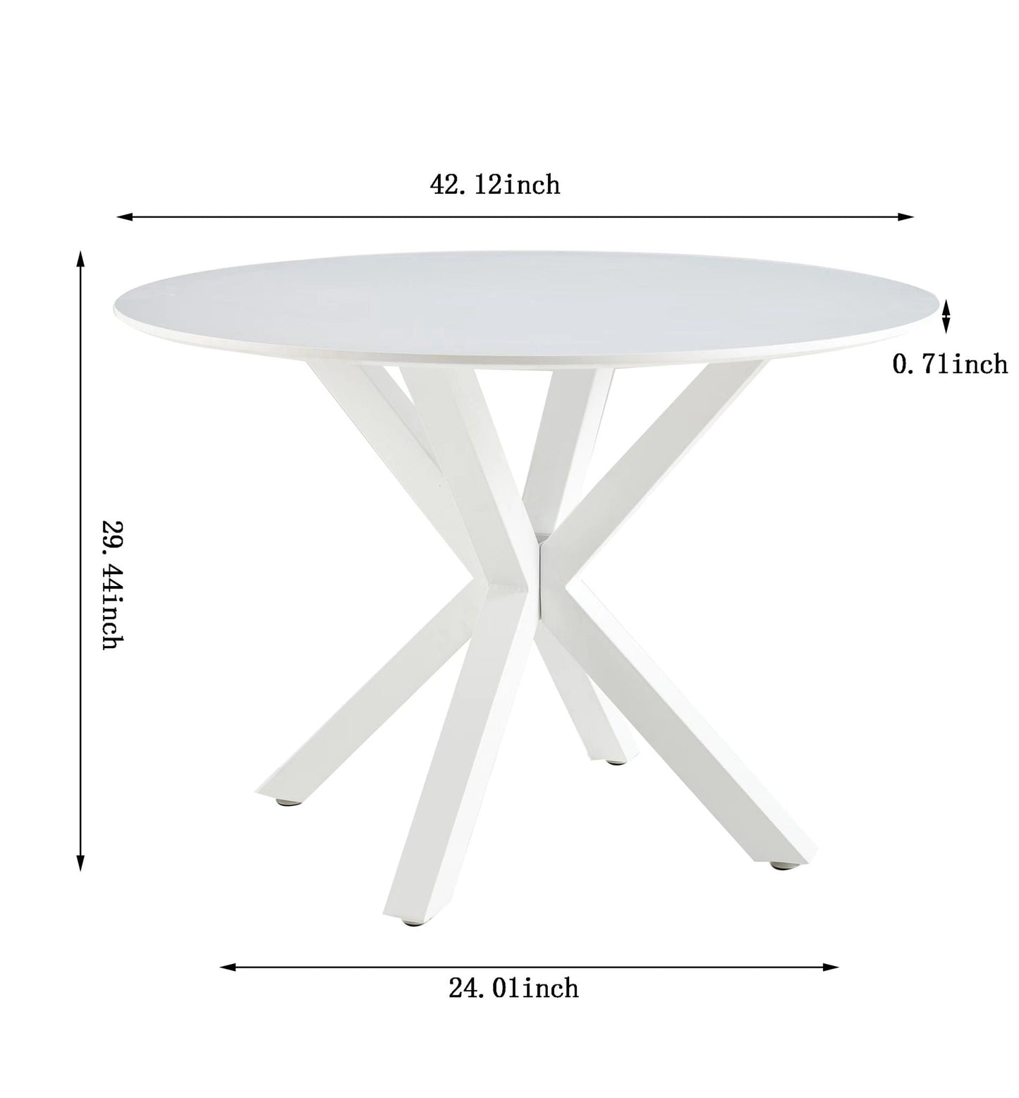 Table Mid-Century Dining Table For 4 - 6 People With Round Table Top, Pedestal Dining Table, End Table Leisure Coffee Table, Cross Leg