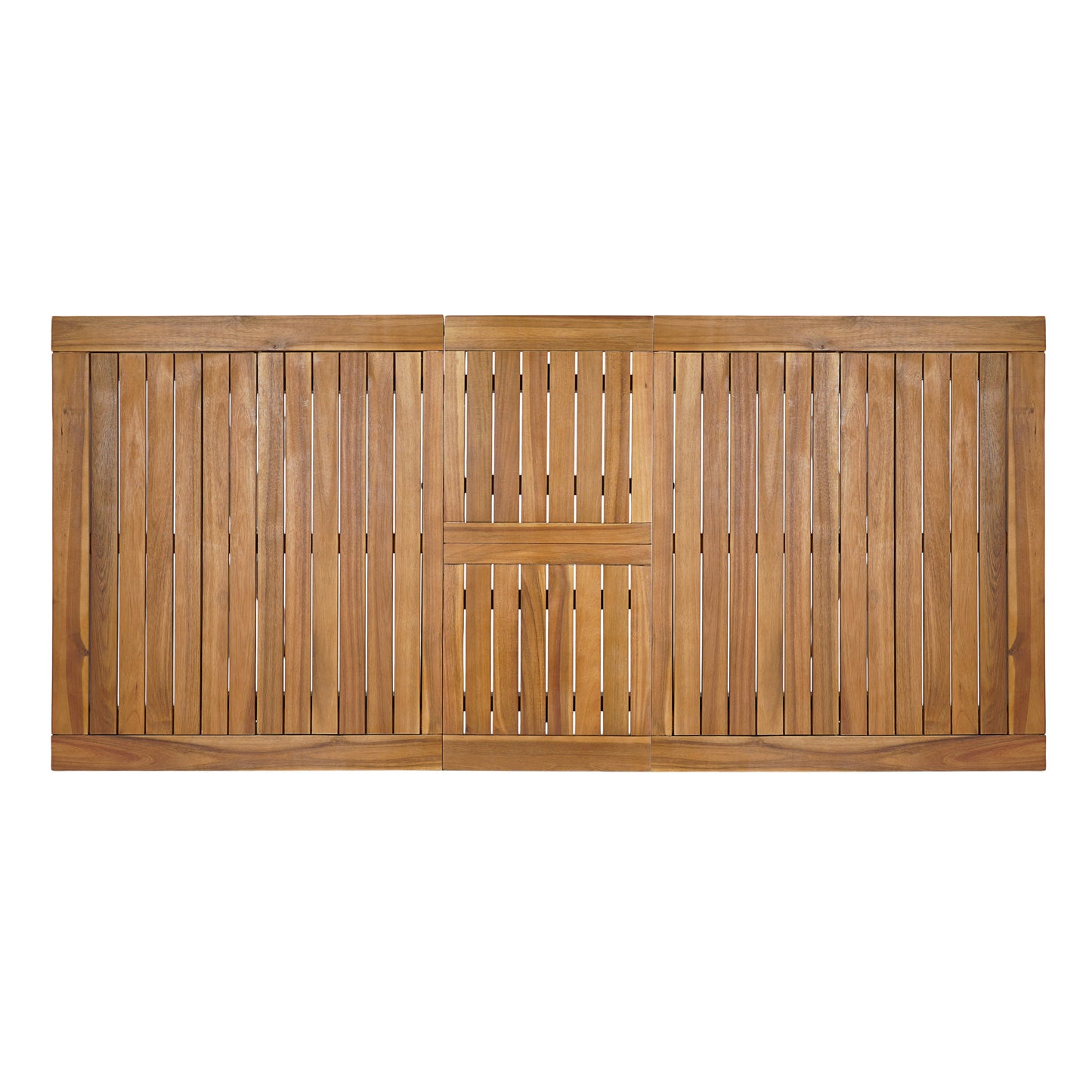 60-76" Acacia Wood Outdoor Dining Table, Telescopic, Teak Finish