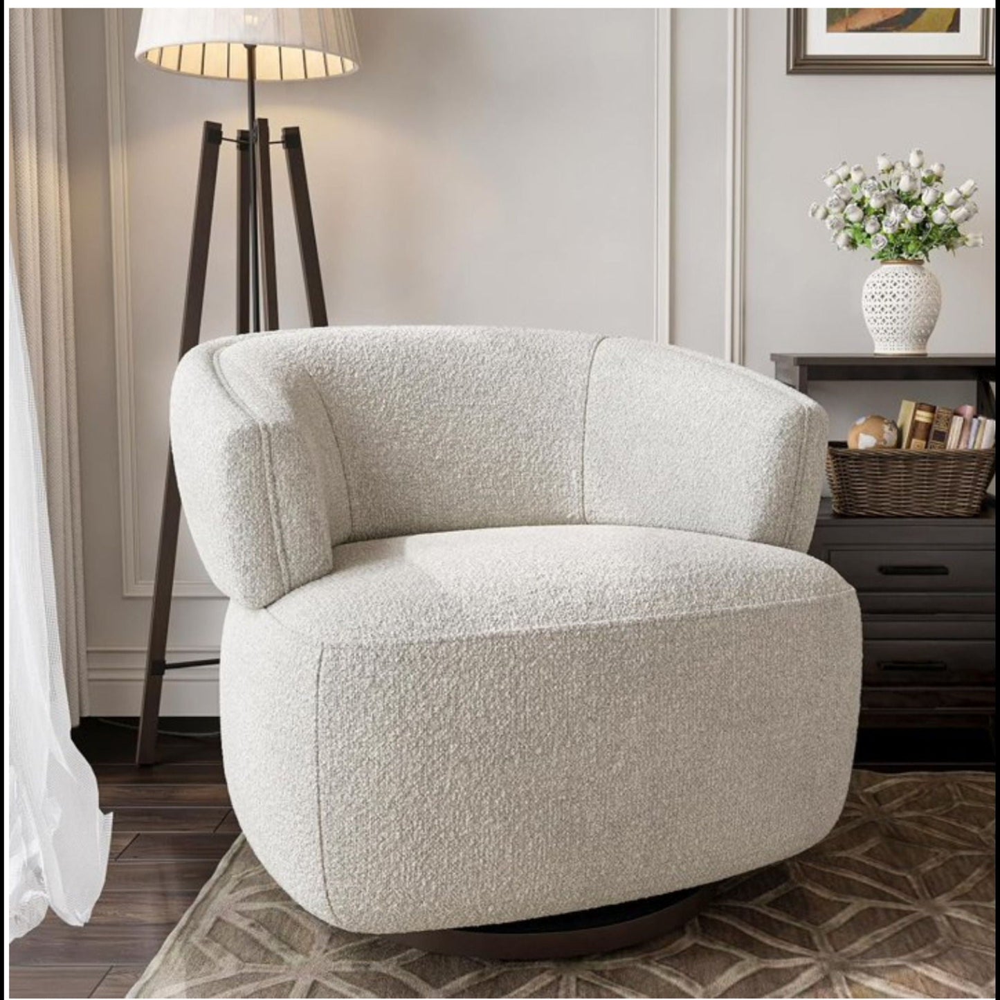 Swivel Barrel Accent Oversized Club Chair