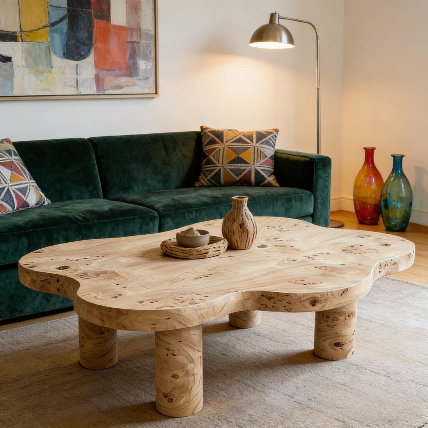 Cloud Shaped Coffee Table With 4 Round Legs