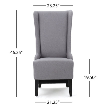 Alight Upholstered Dining Chair With High Back And Birch Wood Legs