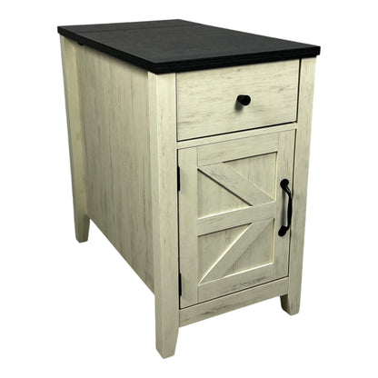 Farmhouse End Table with Charging Station