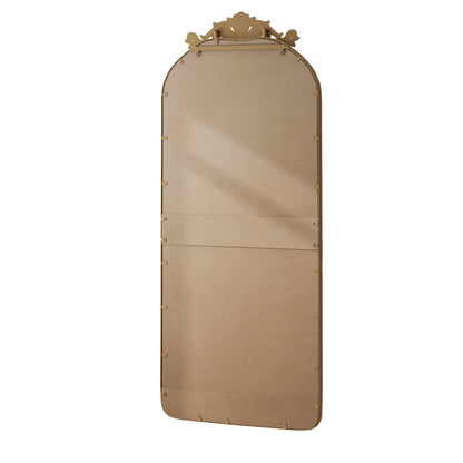 Full Body Arched Mirror With Vintage Carved Applique