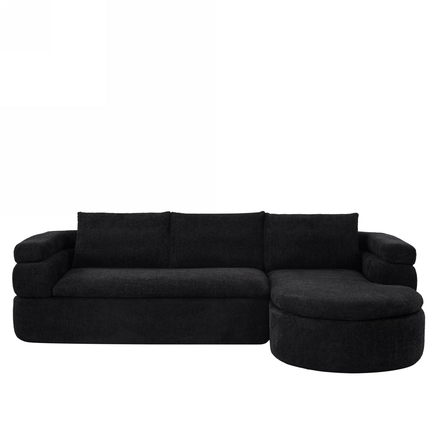 106" L-Shape Sectional Sofas (Black)