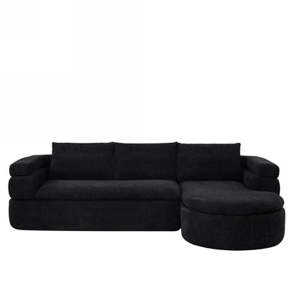 106" L-Shape Sectional Sofas (Black)