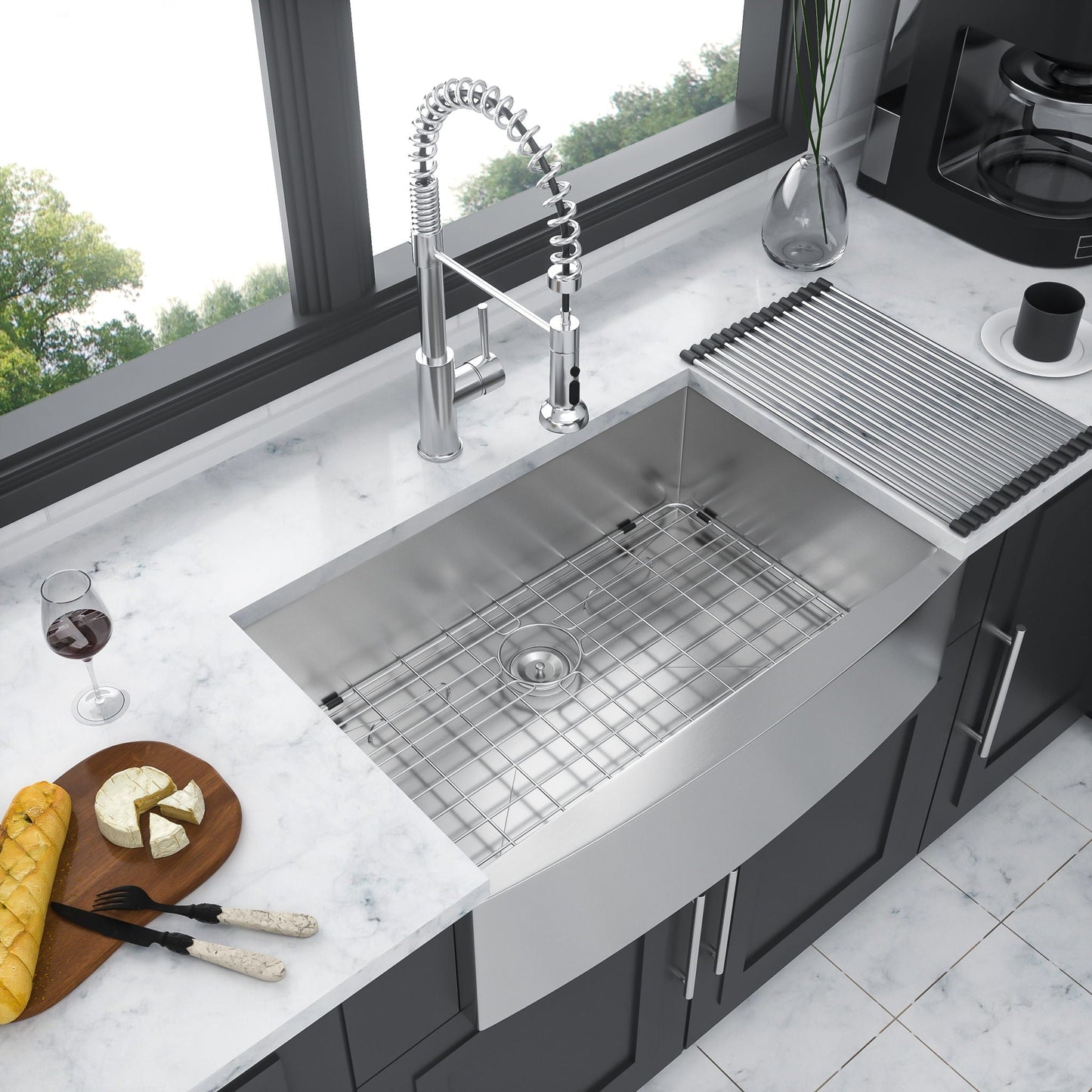 Farmhouse Kitchen Sink Stainless Steel Apron Front