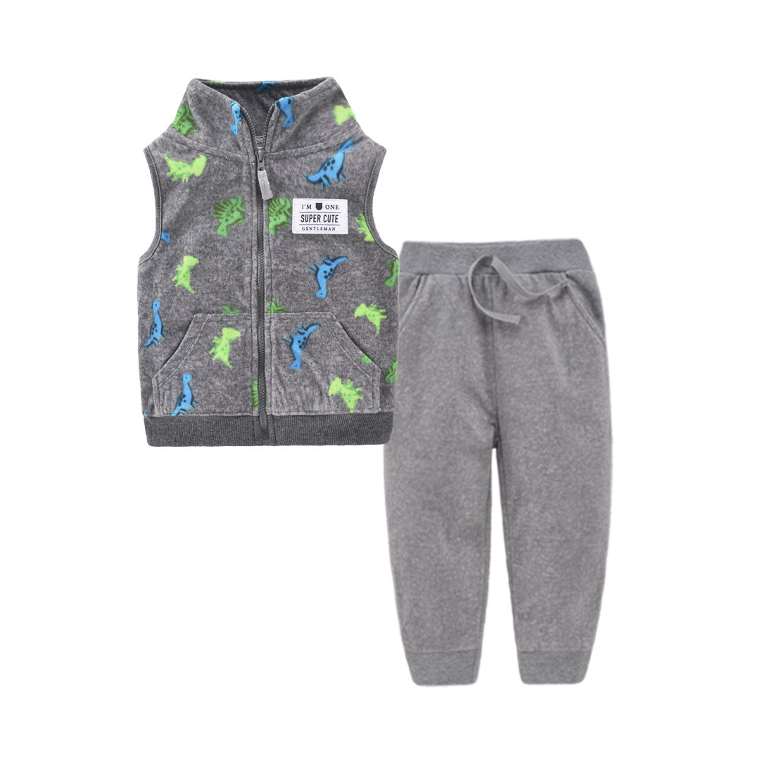 Children's vest two-piece baby cardigan vest set