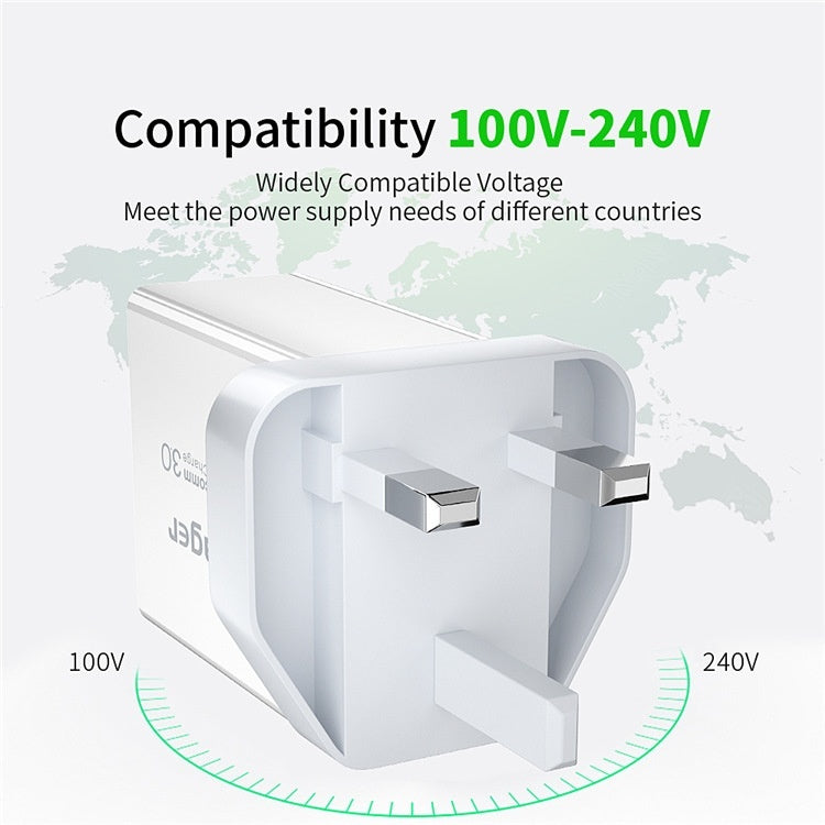 Three-Port USB Fast Charge 30WQC30 Mobile Phone Charger
