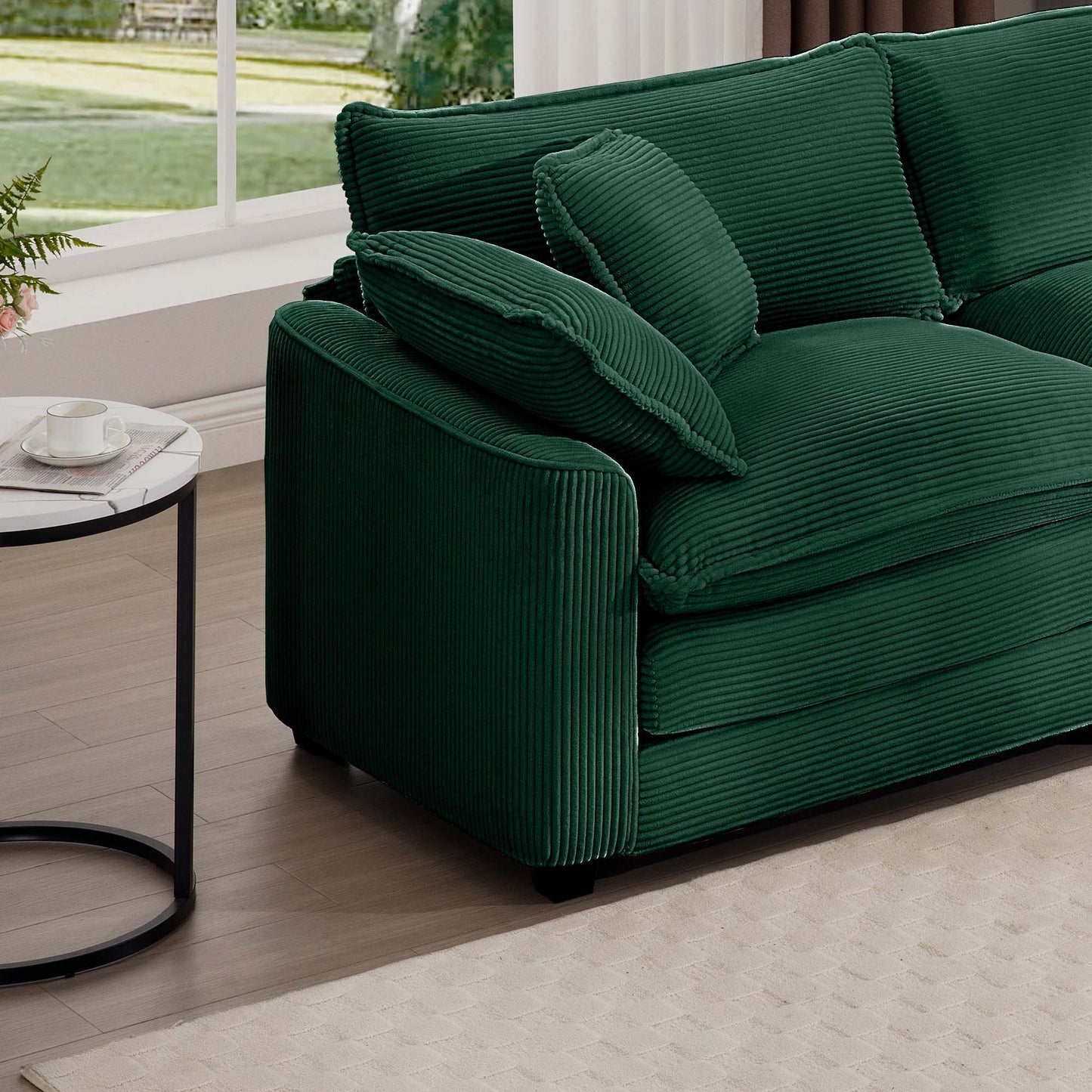 Classic Modern Comfortable Single Chair Deep Seat Sofa With Footstool