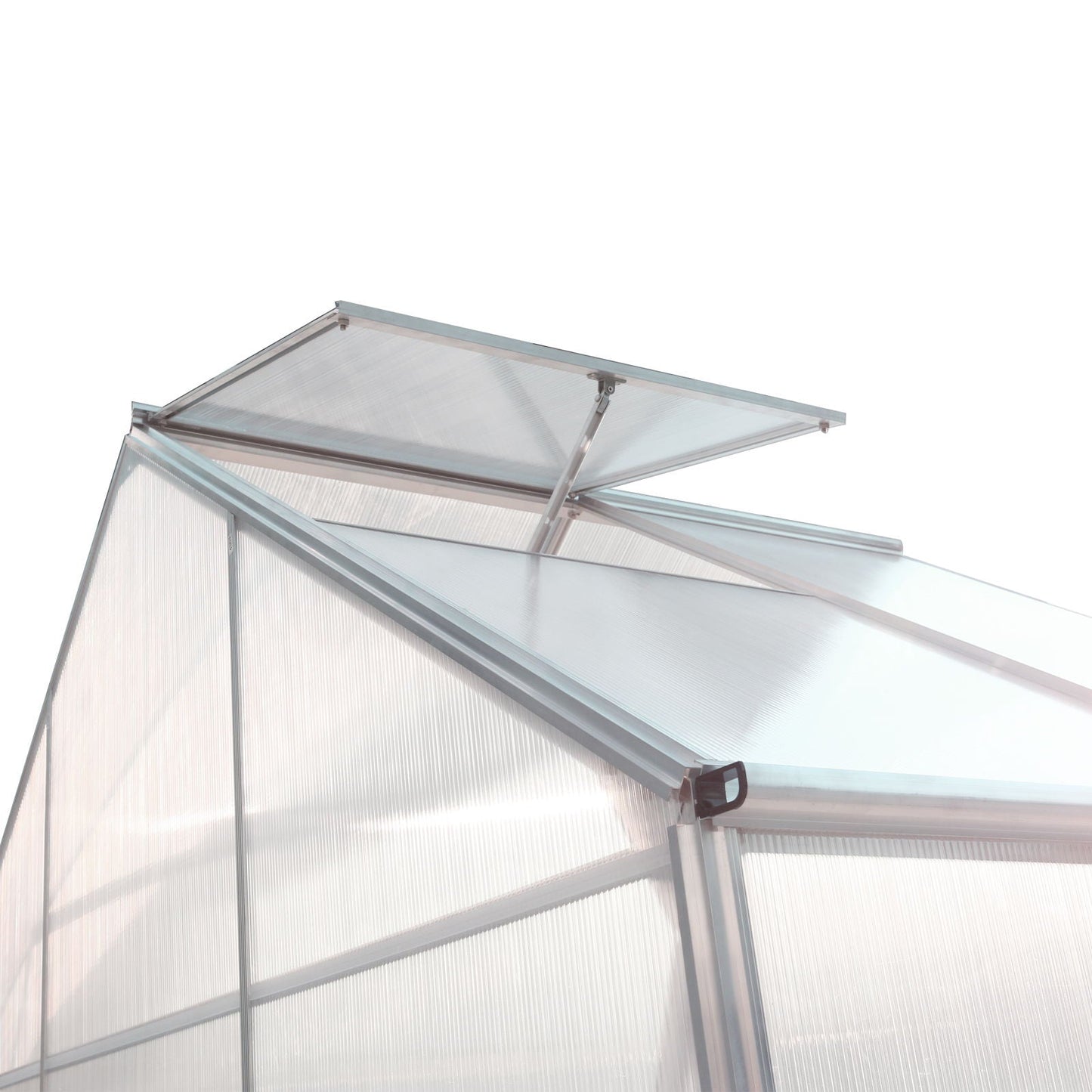 Polycarbonate house, Heavy Duty Outdoor Aluminum Walk-In House Kit With Rain Gutter, Vent And Door For Backyard Garden