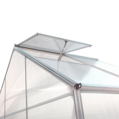 Polycarbonate house, Heavy Duty Outdoor Aluminum Walk-In House Kit With Rain Gutter, Vent And Door For Backyard Garden