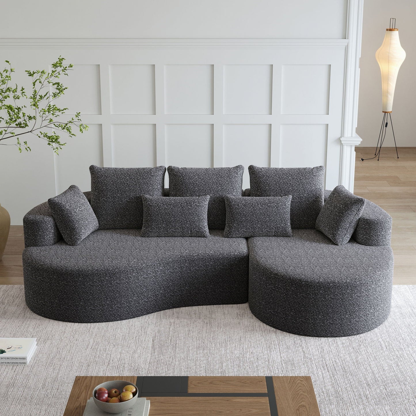 Curved Oversized Sectional Sofa With Extra Deep Seat