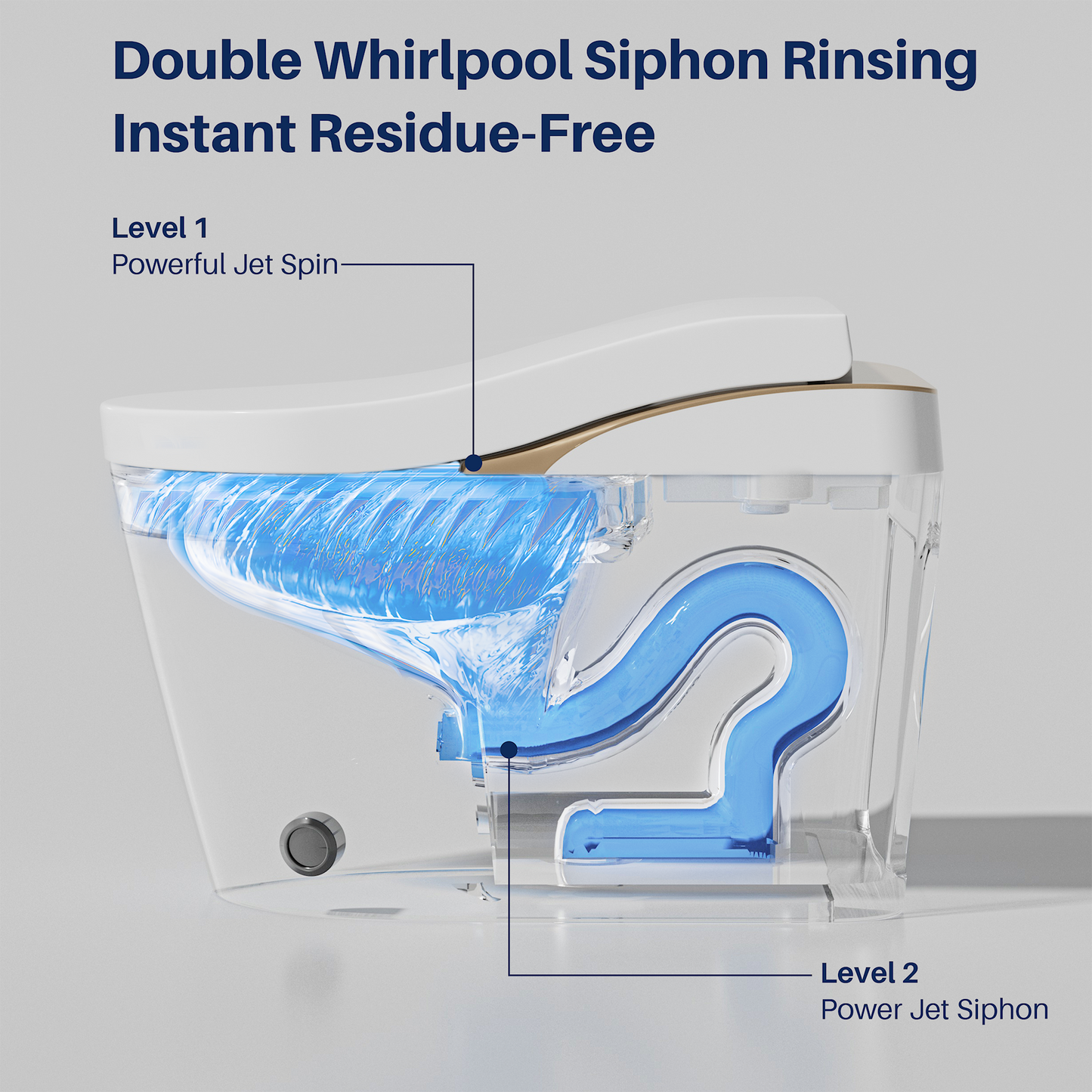 Modern Smart Toilet With Bidet, Auto Flush, Heated Seat, and More