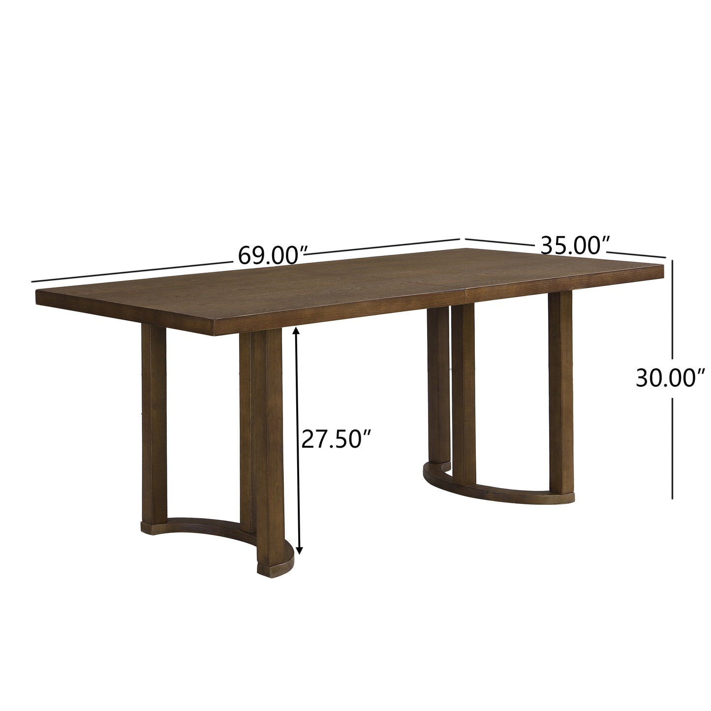 69 Inches Dining Table (Walnut)