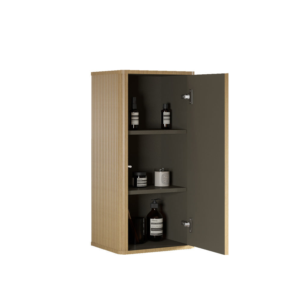 Floating Side Cabinet with Chic Striped Textures