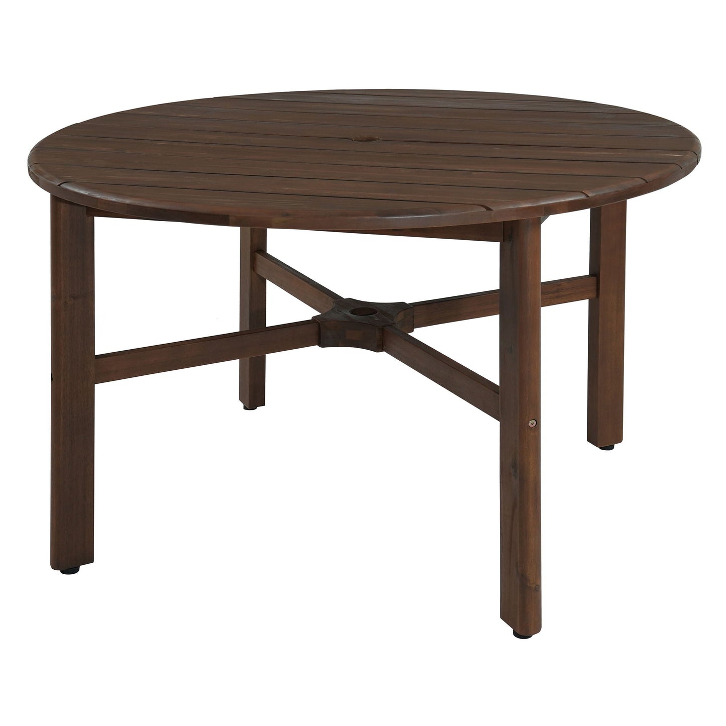5 Piece Round Patio Table & Cushioned Armrest Chairs, Outdoor Dining Set With Umbrella Hole