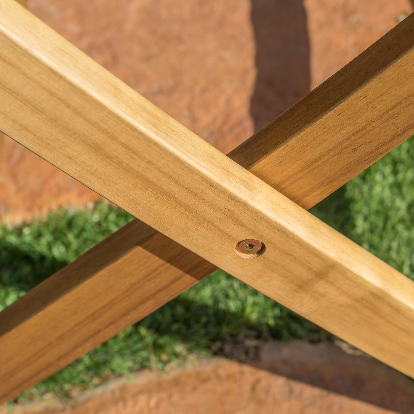 Blissique Outdoor Foldable Wood Dining Table With Slat Design