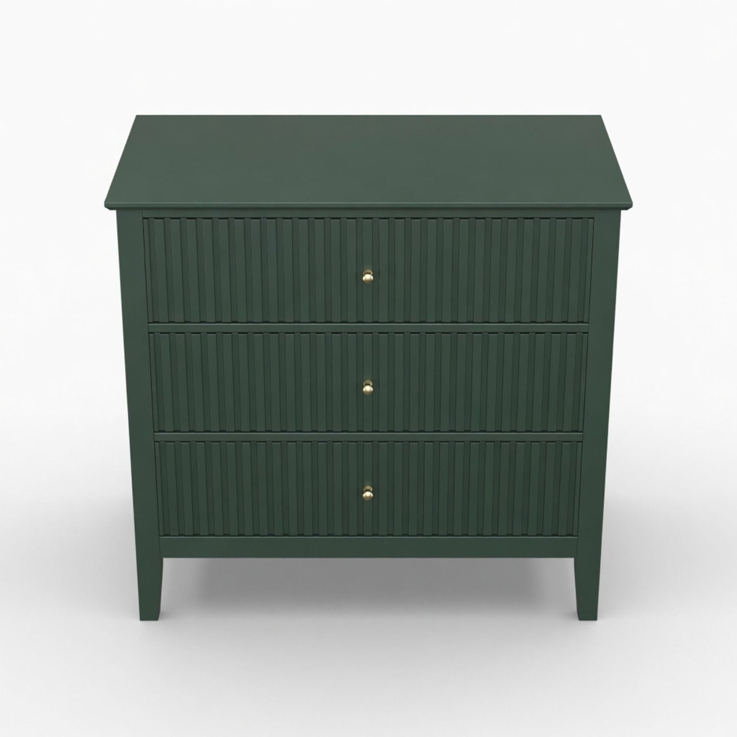 Fluted 3 Drawer Nightstand With Soft Close Slides