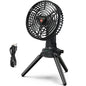 Foldable Camping Fan with Emergency Power Bank 270¡ Oscillating Rechargeable Tripod Fan for Hiking Fishing Personal Desk Fan with 4 Speeds 3 Brightnes