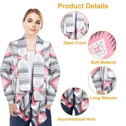 Women's Open Front Long Sleeve Cardigan – Lightweight & Breathable