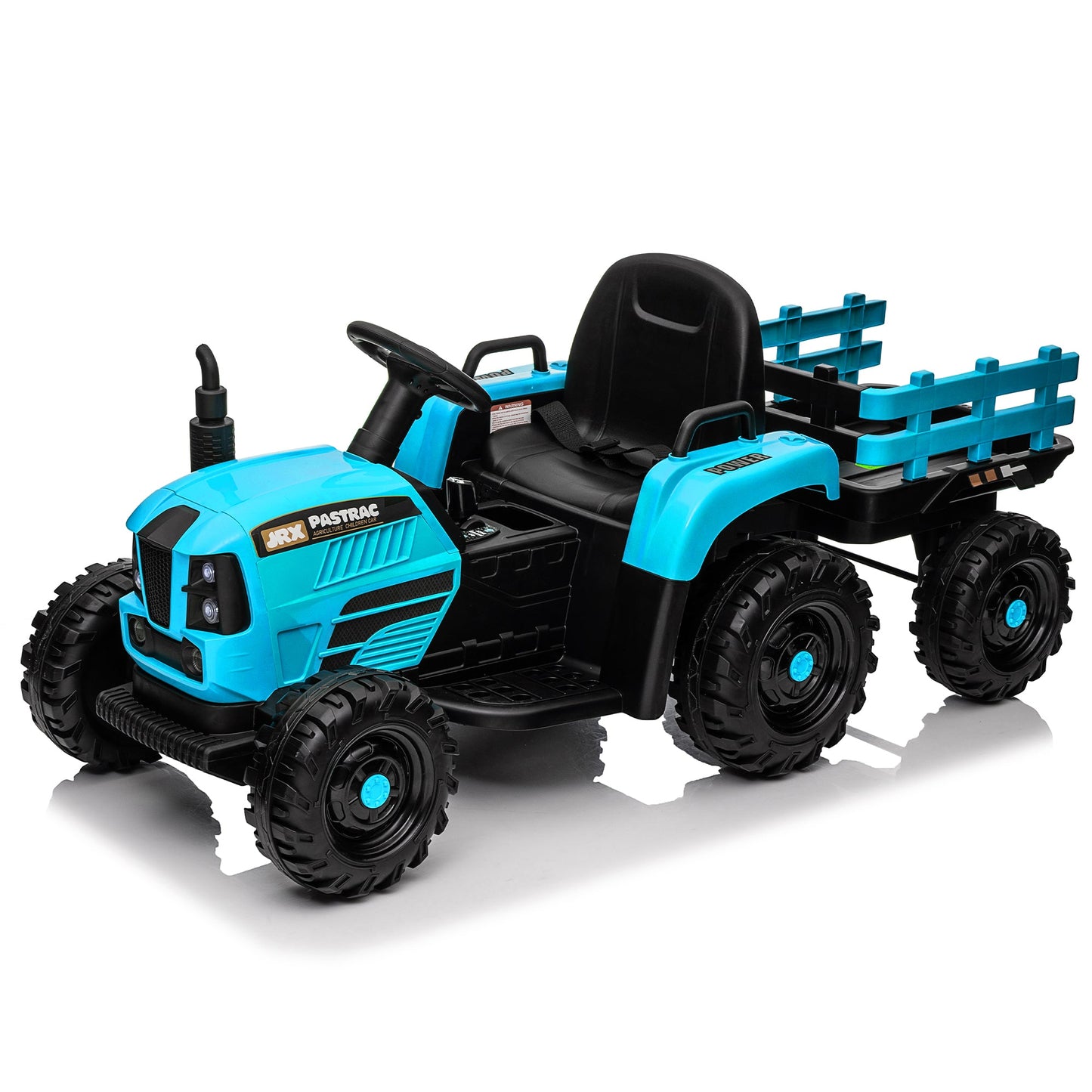 Ride On Tractor with Trailer, 24V Powered Electric Toy for Kids