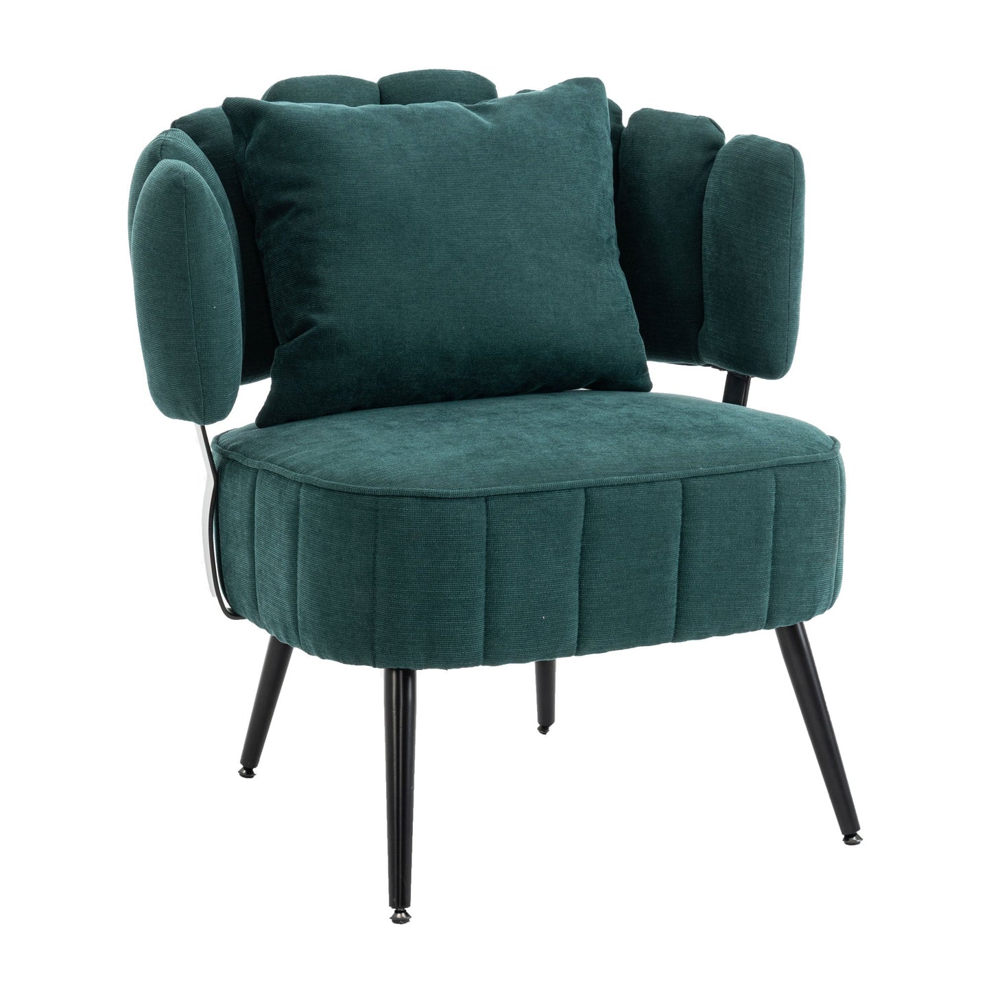 Decorative Chenille Armchair with Spring Seat Cushion
