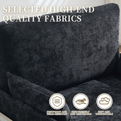 Mid Century Modern Foldable Sofa Bed, 3 In 1 Convertible Sleeper With 3 Pillows