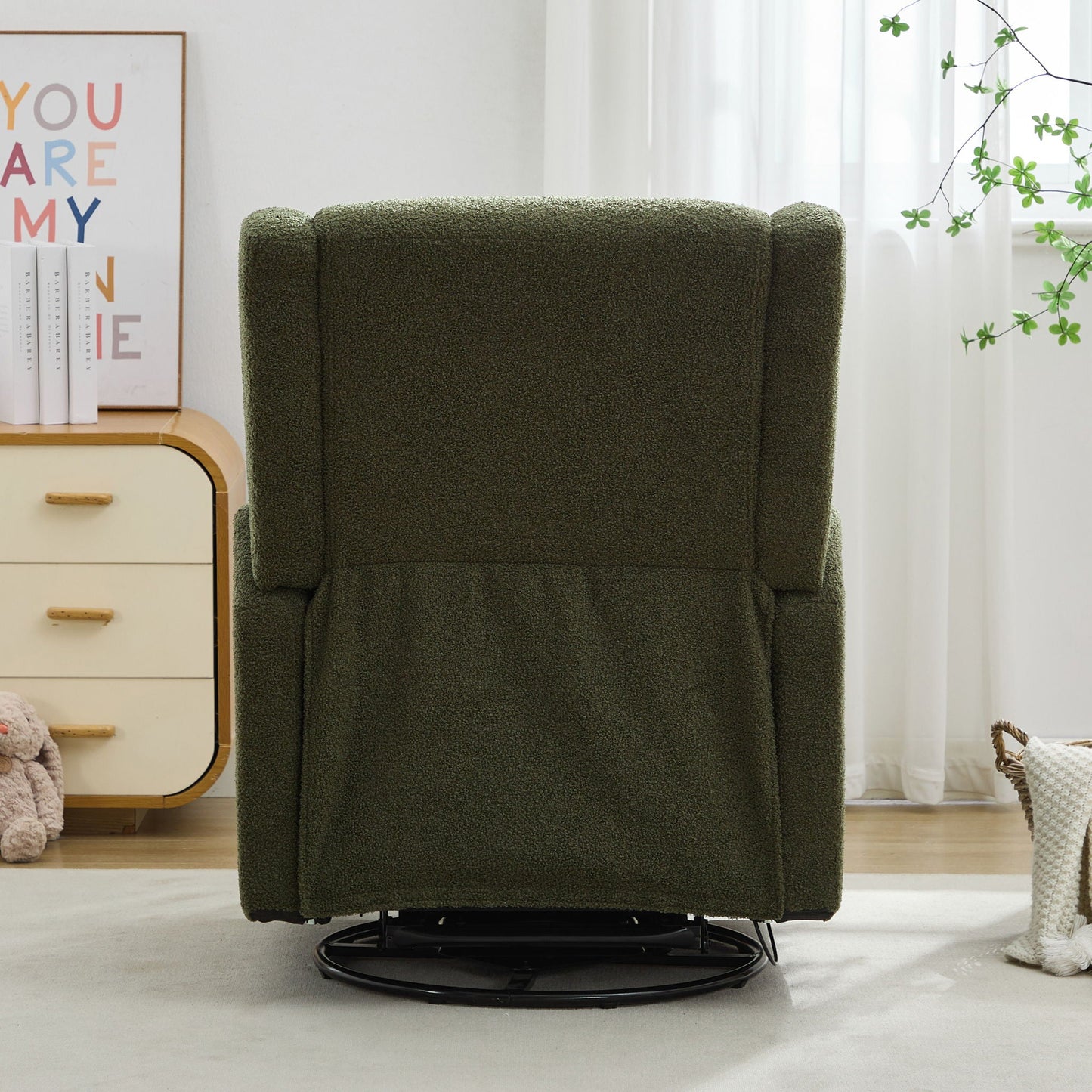 Wide Wingback Swivel Glider Rocker Recliner Chair