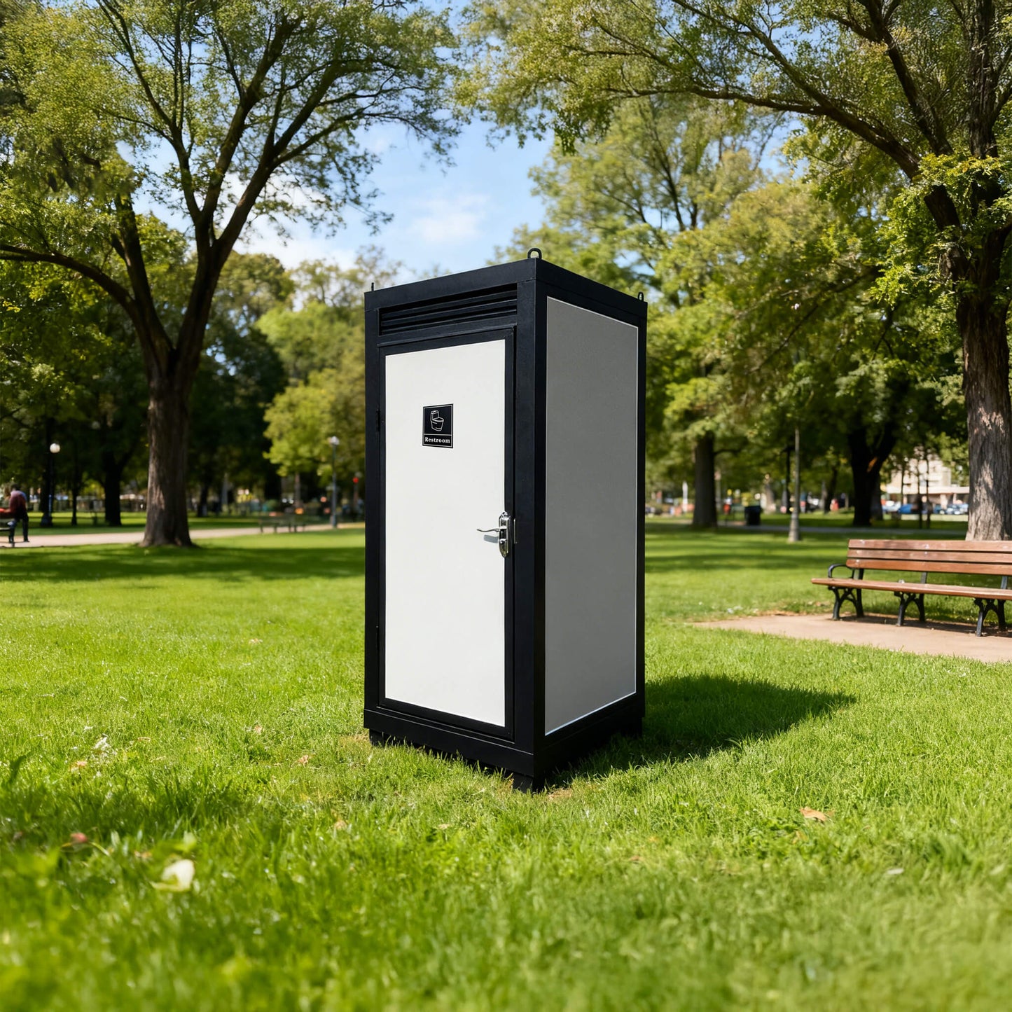 42-Inch One-Person Portable Outdoor Toilet Cabin With Light, Sink And Vent Fan (SAK45672)